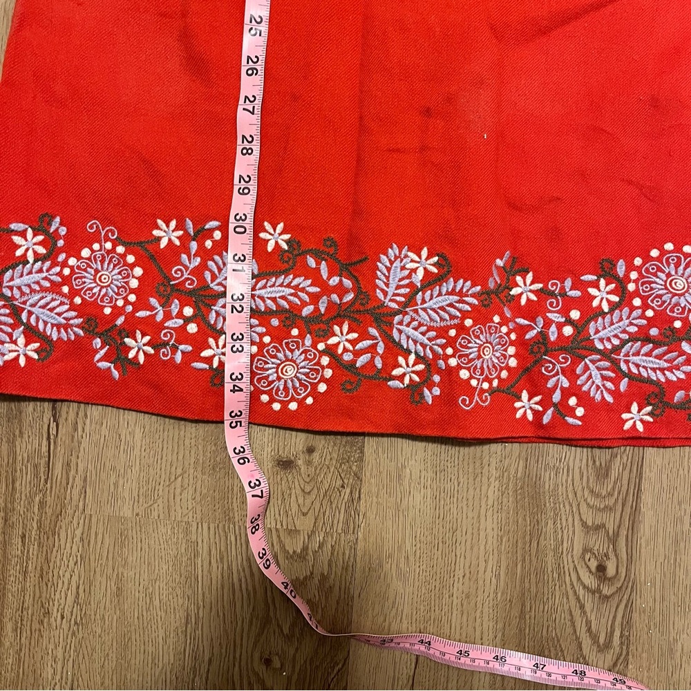 Anthropologie Embroidered Red Dress sleeveless size 6 - Picture 7 of 8